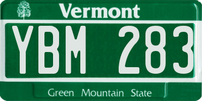 VT license plate YBM283