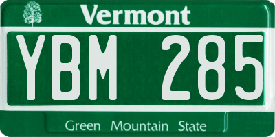VT license plate YBM285