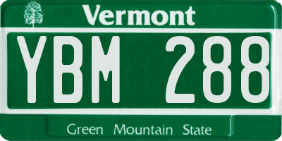 VT license plate YBM288