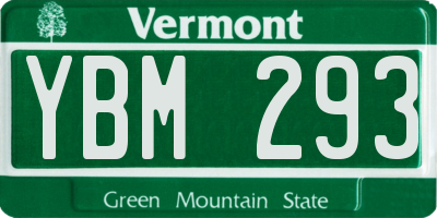 VT license plate YBM293