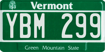 VT license plate YBM299
