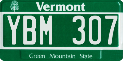 VT license plate YBM307