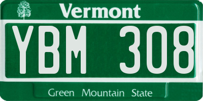 VT license plate YBM308