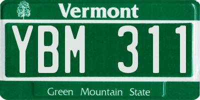 VT license plate YBM311