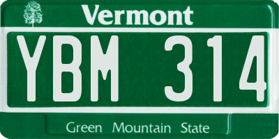 VT license plate YBM314