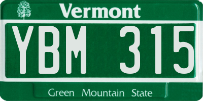 VT license plate YBM315