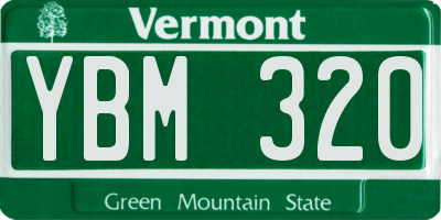VT license plate YBM320