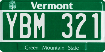 VT license plate YBM321