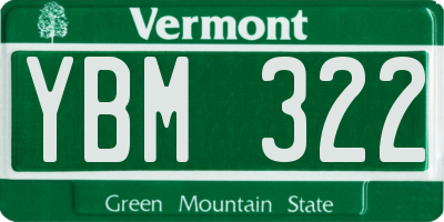 VT license plate YBM322