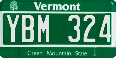VT license plate YBM324