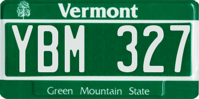 VT license plate YBM327