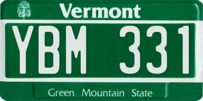 VT license plate YBM331