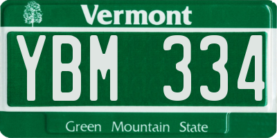 VT license plate YBM334