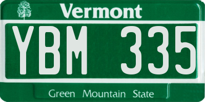 VT license plate YBM335
