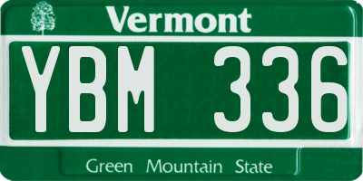 VT license plate YBM336