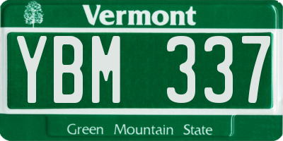 VT license plate YBM337