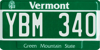 VT license plate YBM340