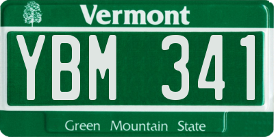 VT license plate YBM341