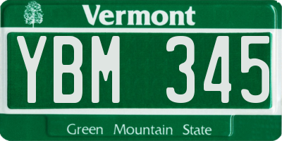 VT license plate YBM345