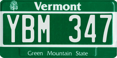 VT license plate YBM347