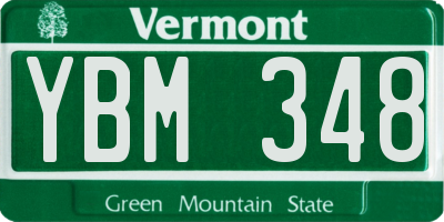 VT license plate YBM348