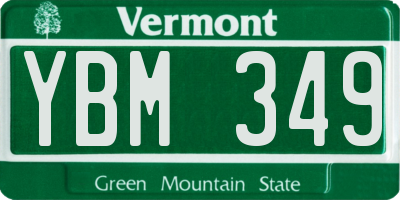 VT license plate YBM349