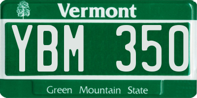 VT license plate YBM350
