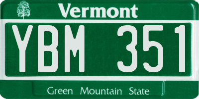VT license plate YBM351