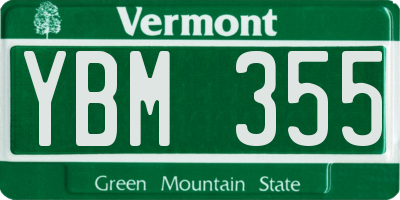 VT license plate YBM355
