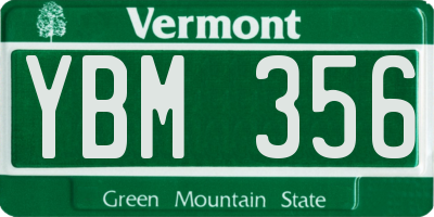 VT license plate YBM356