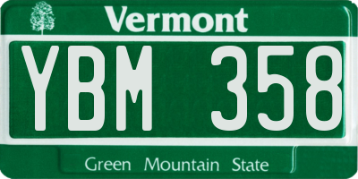 VT license plate YBM358