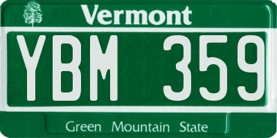 VT license plate YBM359