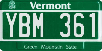 VT license plate YBM361