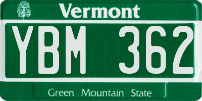 VT license plate YBM362