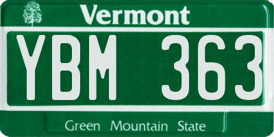 VT license plate YBM363
