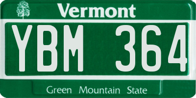 VT license plate YBM364