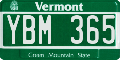 VT license plate YBM365