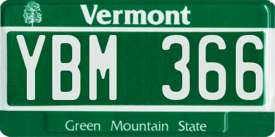 VT license plate YBM366