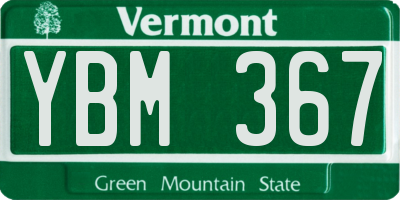 VT license plate YBM367