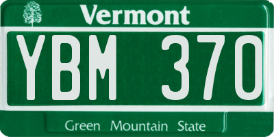 VT license plate YBM370