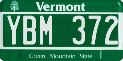 VT license plate YBM372