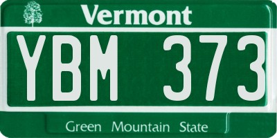 VT license plate YBM373