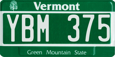 VT license plate YBM375
