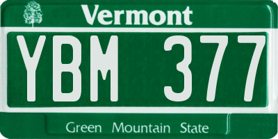 VT license plate YBM377