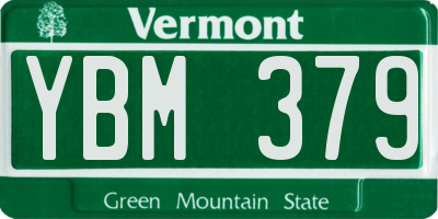 VT license plate YBM379