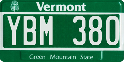 VT license plate YBM380