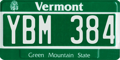 VT license plate YBM384