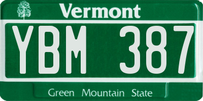 VT license plate YBM387