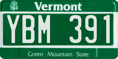 VT license plate YBM391
