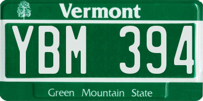 VT license plate YBM394